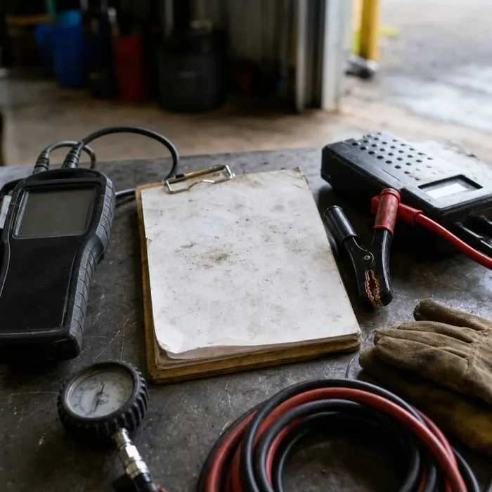 Vehicle inspection tools used for junk car evaluation in Philadelphia salvage yards