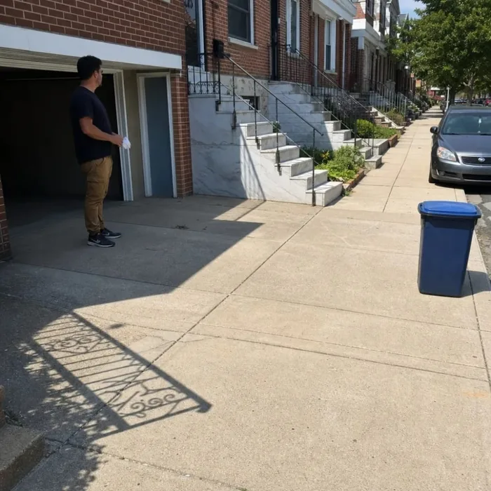 Homeowner with clear driveway after junk car removal service in Philadelphia